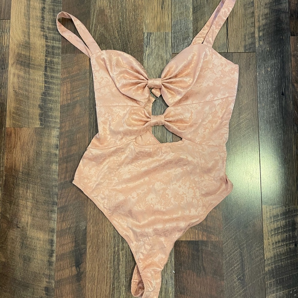 Free People Pink Floral Bodysuit